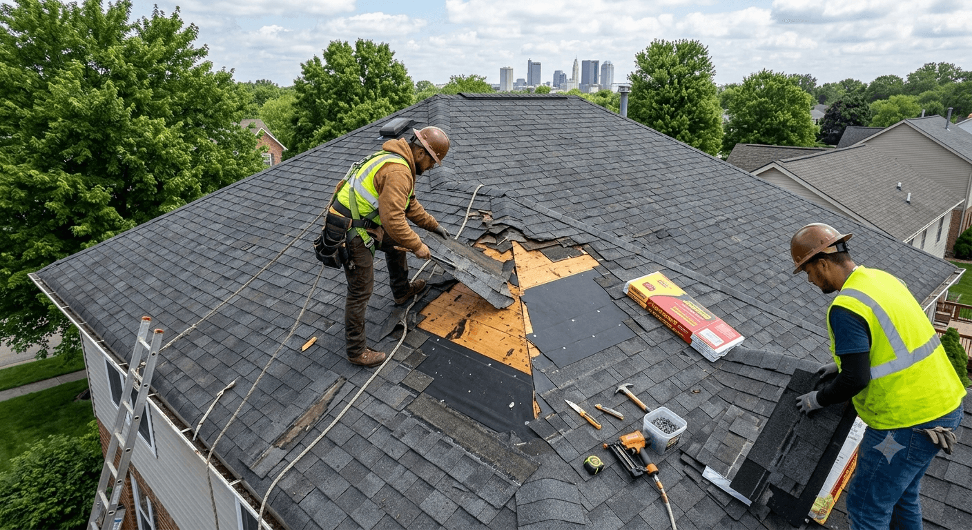Roof repair work