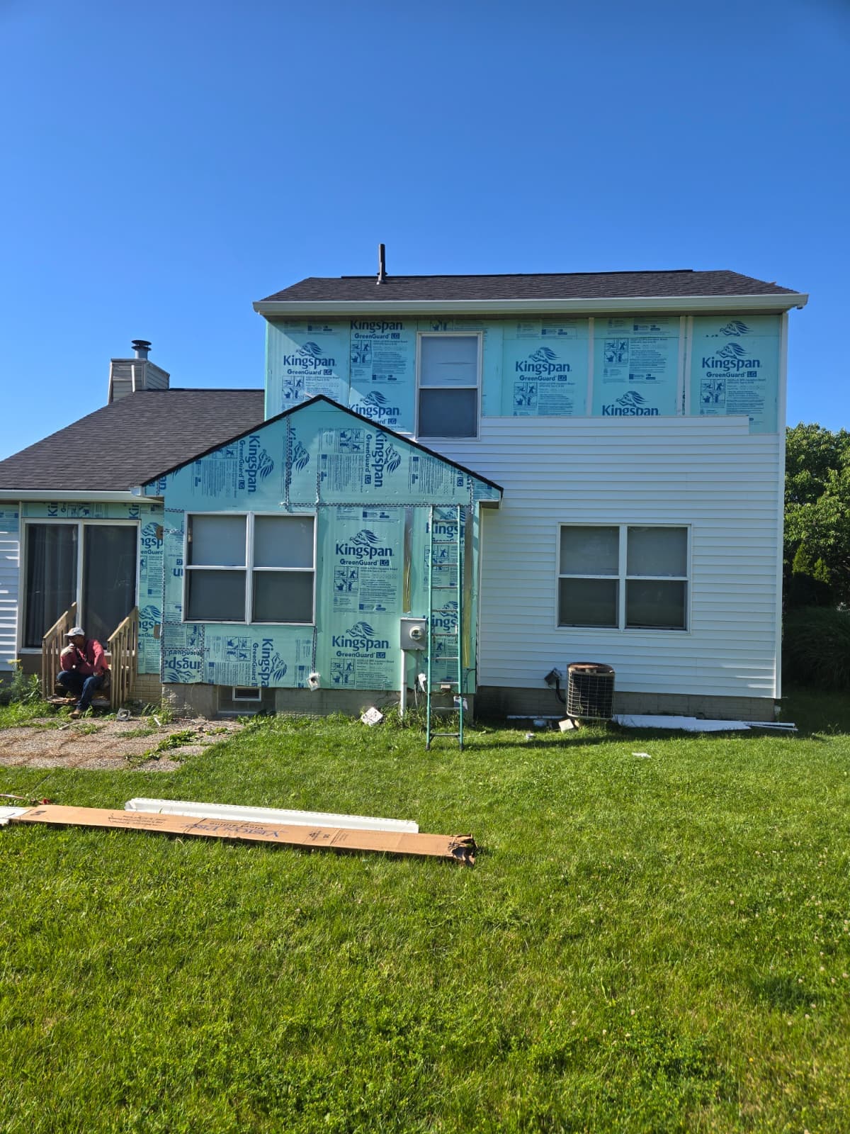 Vinyl siding installation on home exterior